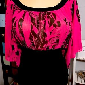 Pink & Black Blouse